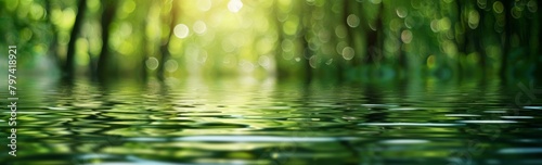 Abstract blurred background of nature with reflection in water