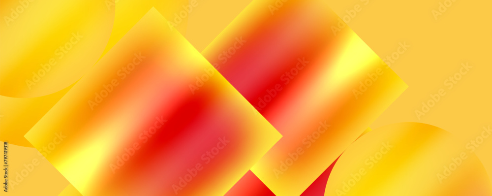 An abstract background featuring red and yellow squares on a vibrant ...