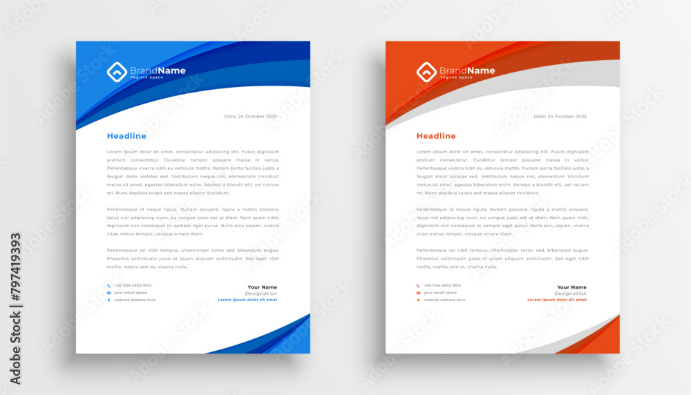 collection of two professional letterhead template a formal document