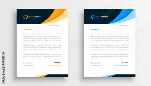 set of official letterhead template for company identity © starlineart