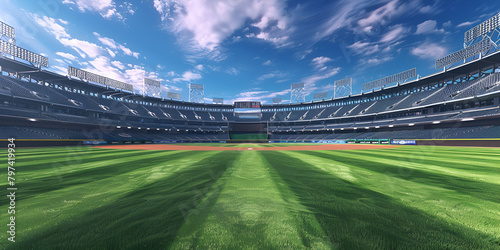 Baseball field in outdoor stadium with copy space © Anas