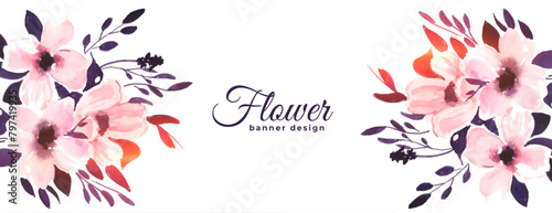 hand painted artistic floral banner for wedding invitation backdrop