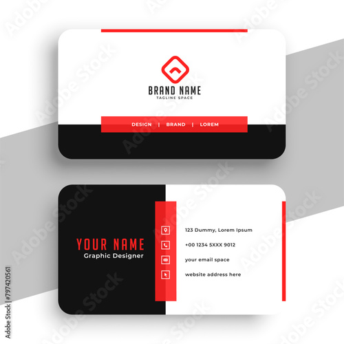 black and white corporate biz card layout for company branding