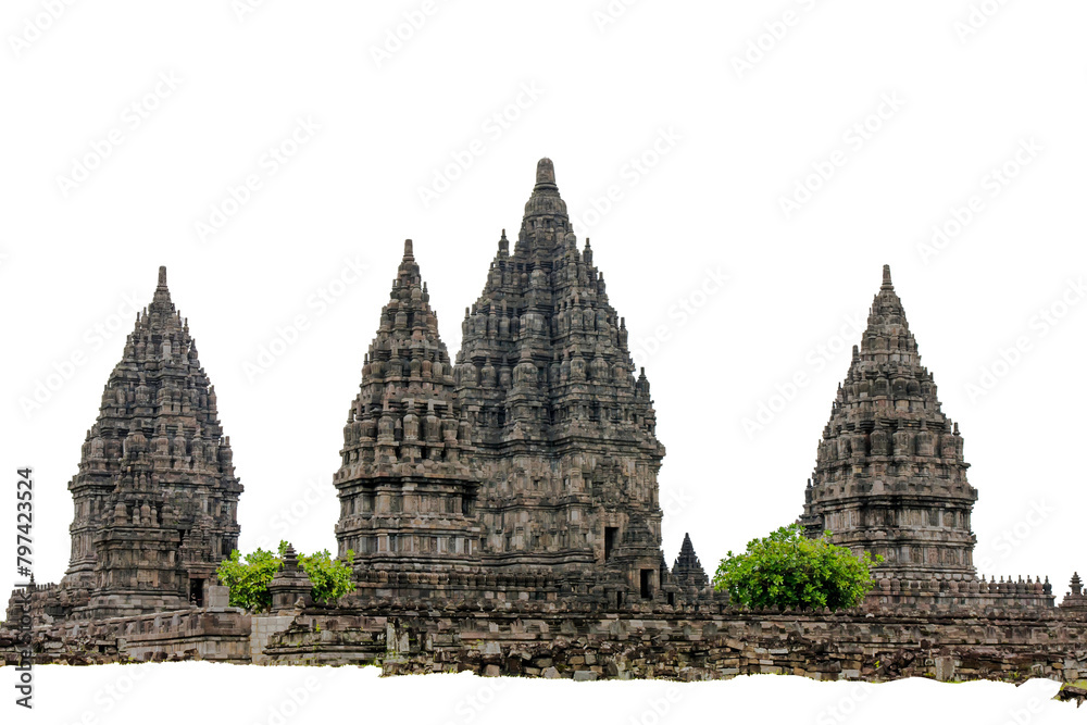 Candi Prambanan (Prambanan Temple), Central Java, Indonesia, transparent background