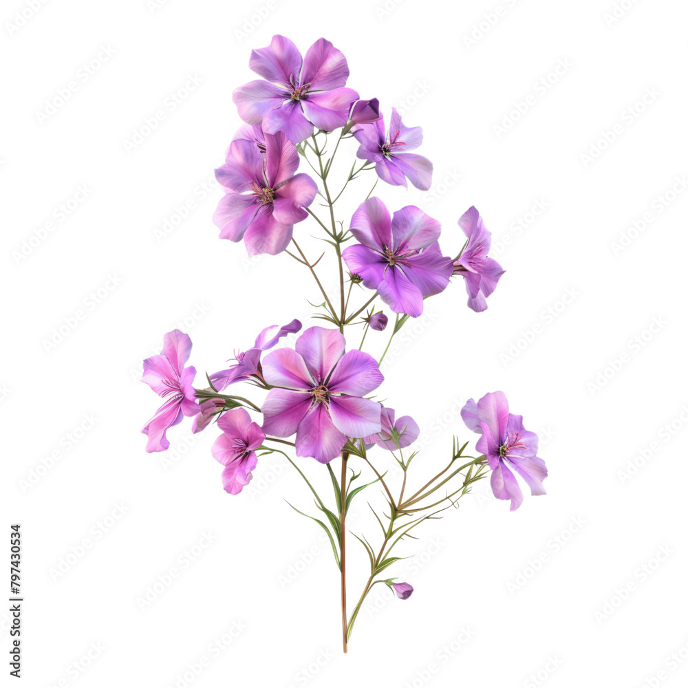 Phlox flower isolated on transparent background
