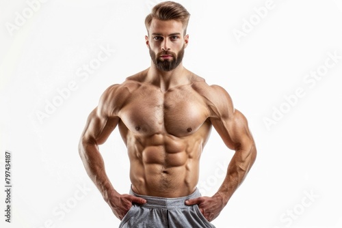 Defined Physiques: Male Bodybuilders Showcase Strength and Aesthetics. Generative ai