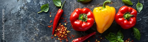 Pepper with Chili Flakes, Adding chili flakes to enhance the feeling of spiciness photo