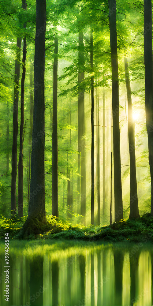 Obraz premium Intense summer greenery in nature