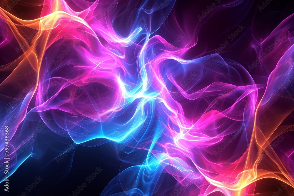 3D Radiant Plasma Flows: Luminous Neon Swirls in Dynamic Motion 3D Radiant Plasma Flows: Luminous Neon Swirls in Dynamic Motion