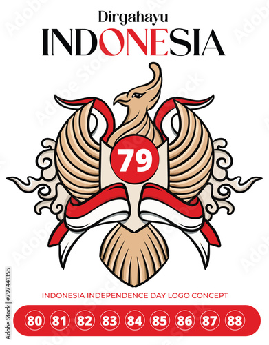 Indonesia Independence Day Logo Vector photo