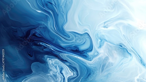 The abstract picture of the two colours between blue and white colour that has been mixing with each other in the form of the ink or liquid to become beautifully view of this abstract picture. AIGX01.