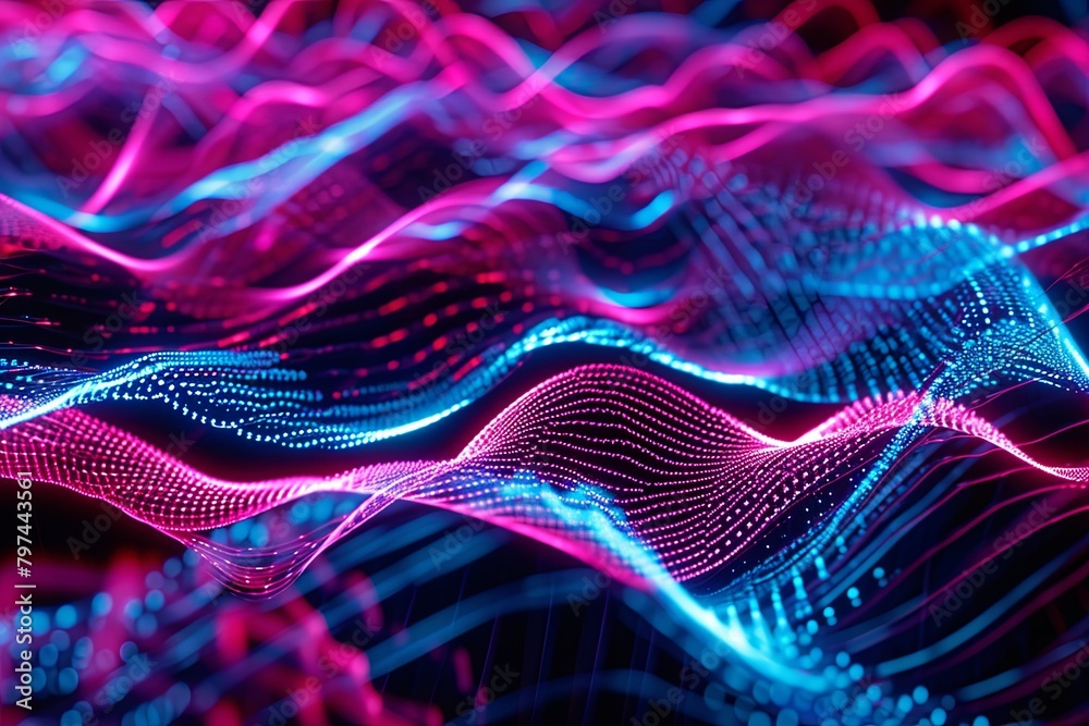 Neon Luminous Stream: Digital Ebb and Flow Patterns Neon Luminous Stream: Digital Ebb and Flow Patterns