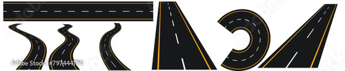 Road, highway, round roud, isolated on white background. Vector illustration