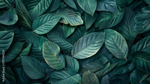 Abstract leaves create a unique wallpaper, a design that resembles natural patterns. Green artwork, a depiction of leaf textures.