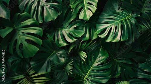 Tropical leaves for background 