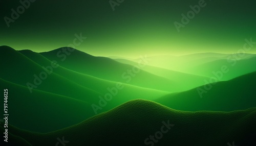 Glowing Light and Dark Background: Green Gradient Grainy Texture Effect