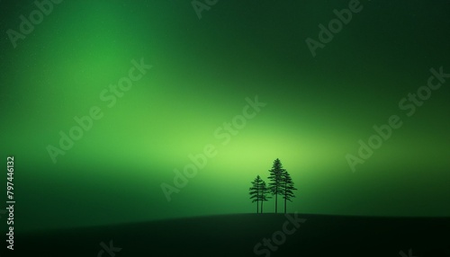 Copy Space Background: Glowing Green Gradient with Grainy Texture