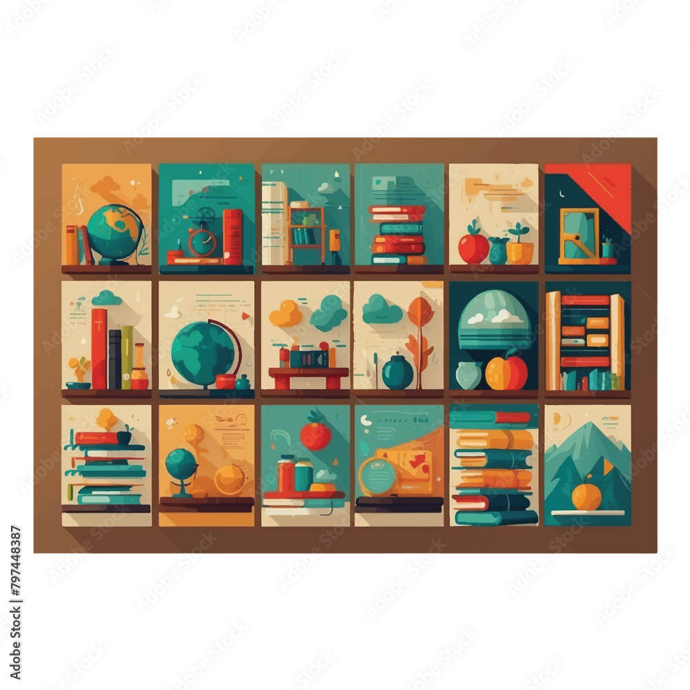 education theme flat icon design vector