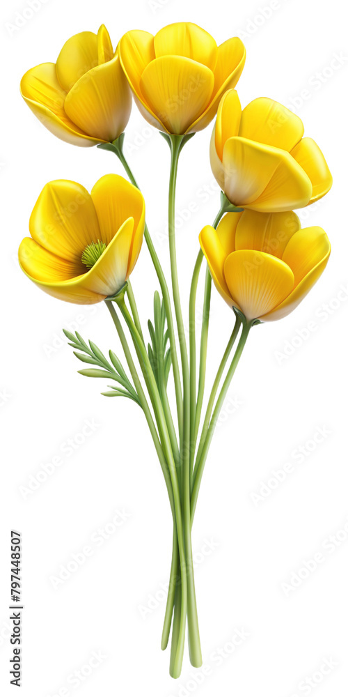 Obraz premium Beautiful wood poppy flowers, Floral plants with blue blooms, PNG transparent image, AI generative.