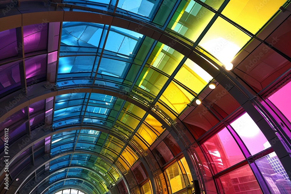 Virtual Light Ribbon Canopy: Vibrant Vaults of Light Display Virtual Light Ribbon Canopy: Vibrant Vaults of Light Display