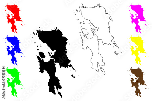 Eastern Visayas Region (Regions and provinces of the Philippines, Republic of the Philippines) map vector illustration, scribble sketch Region VIII map photo