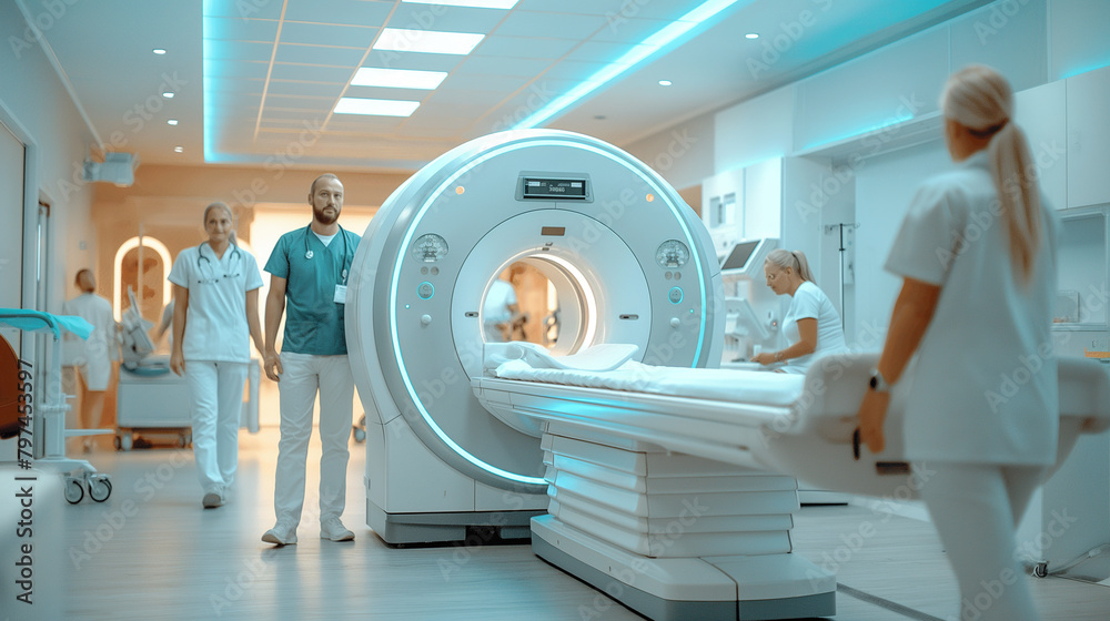 Modern medical equipment in a modern medical center. Modern medical equipment in a modern medical center.