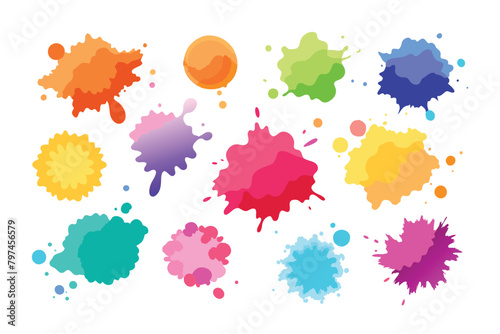 Beautiful watercolor splash brushes. Set of brushes vector design