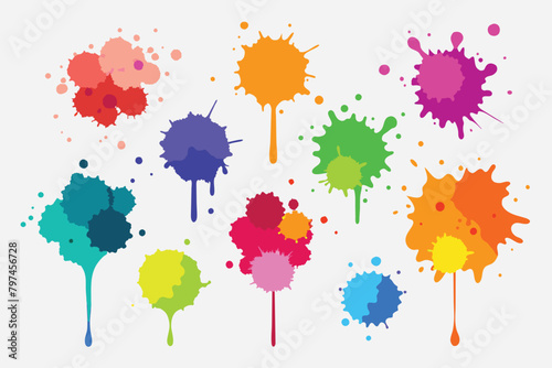Beautiful watercolor splash brushes. Set of brushes vector design