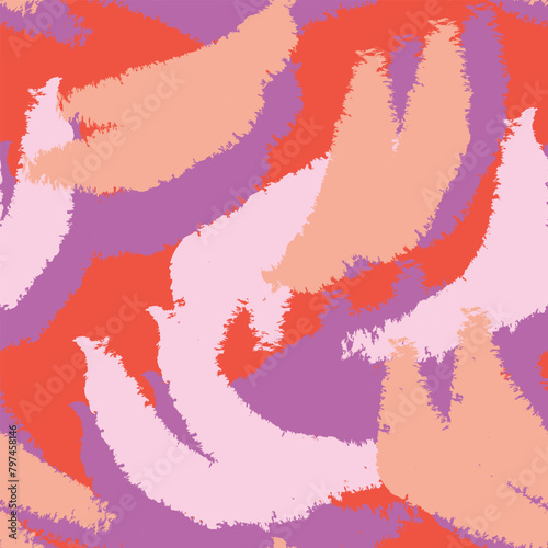 Colourful Abstract Brush Strokes Seamless Pattern Design