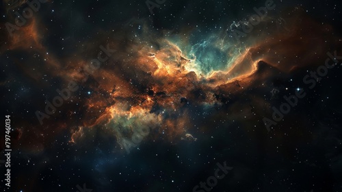 A nebula illuminated from within  revealing subtle internal structures  ideal for conveying a sense of mystery