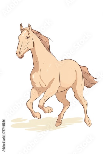 horse  galloping horse.cartoon drawing  water color style.
