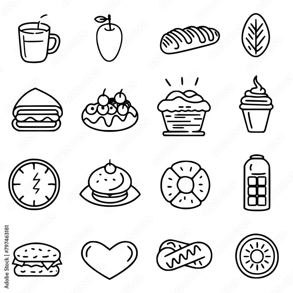 Food icon, menu icon, restaurant icon, dinner icon, kitchen icon, silhouette icon, banquet icon, bar icon, catering icon, fish icon, hamburger icon, food, cake, icon, vector, coffee, set, illustration Food icon, menu icon, restaurant icon, dinner icon, kitchen icon, silhouette icon, banquet icon, bar icon, catering icon, fish icon, hamburger icon, food, cake, icon, vector, coffee, set, illustration