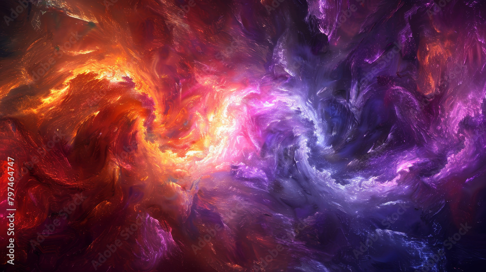 A colorful swirl of space with red and purple colors