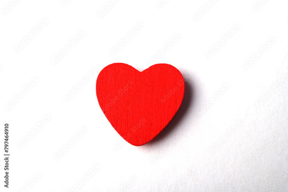photo of red heart on white background, symbol of love photo of red heart on white background, symbol of love