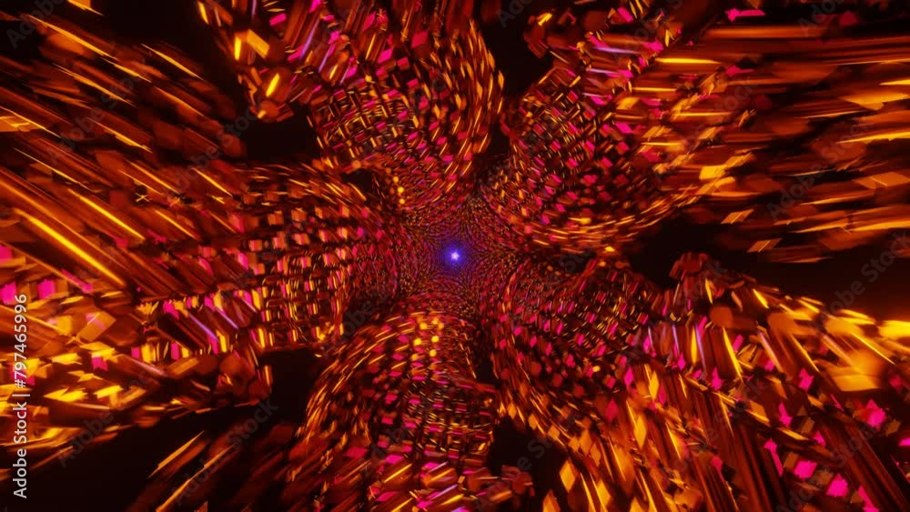 Psychedelic VJ loop of abstract neon lights.