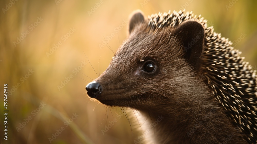 Obraz premium a close up of a hedgehog