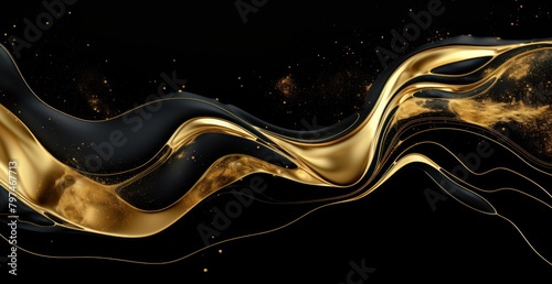 a black and gold swirly liquid photo