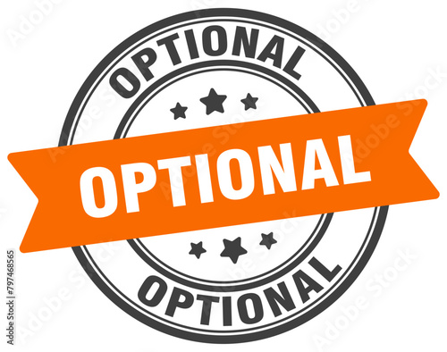 optional stamp. optional label on transparent background. round sign