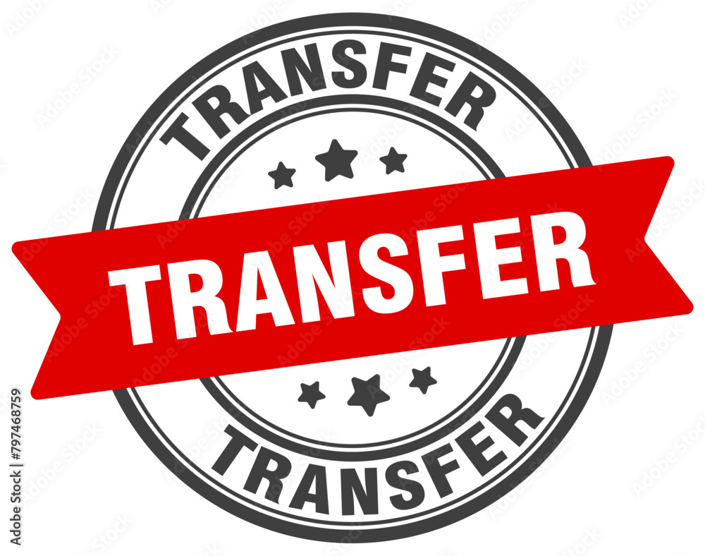 transfer stamp. transfer label on transparent background. round sign transfer stamp. transfer label on transparent background. round sign