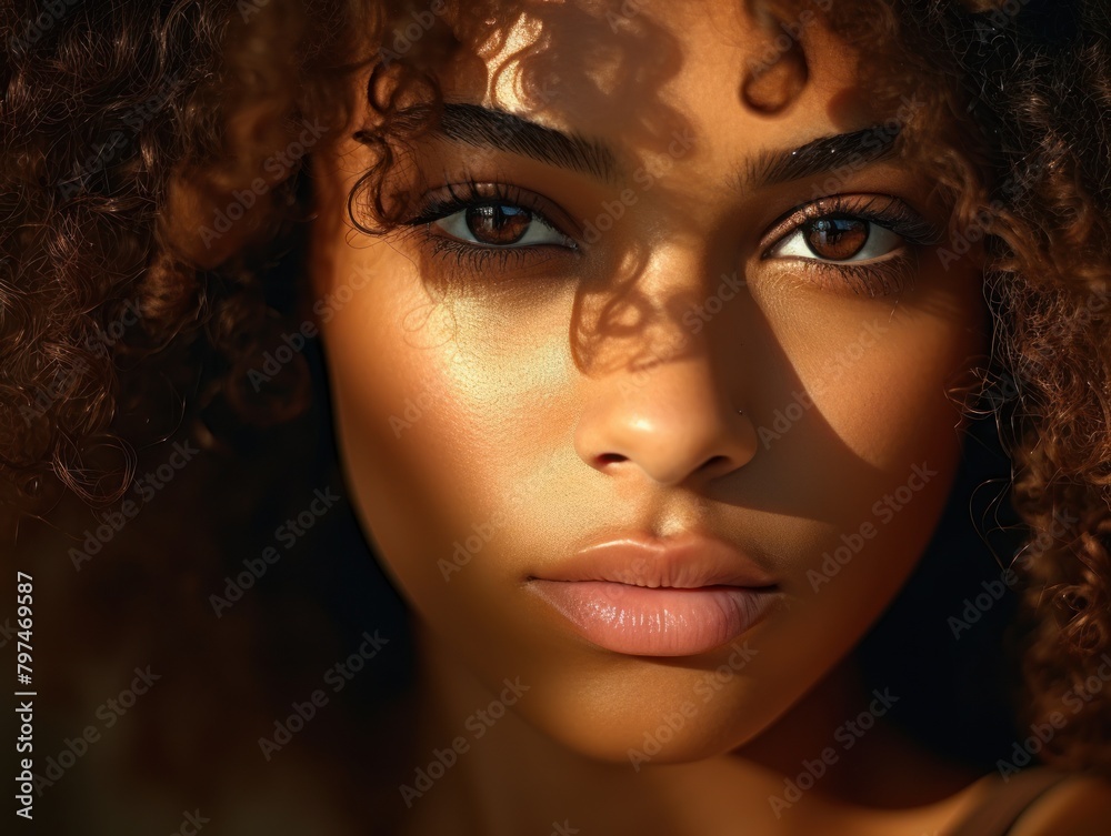 a woman with curly hair and makeup a woman with curly hair and makeup
