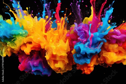 a colorful paint splashes