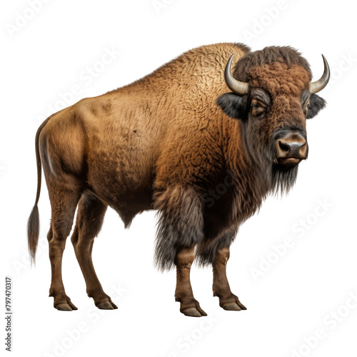 buffalo looking isolated on white photo