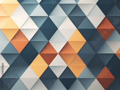 a pattern of white orange and blue squares