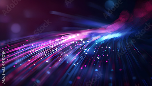 Abstract technology pink and violet background with swirling connection speed lines