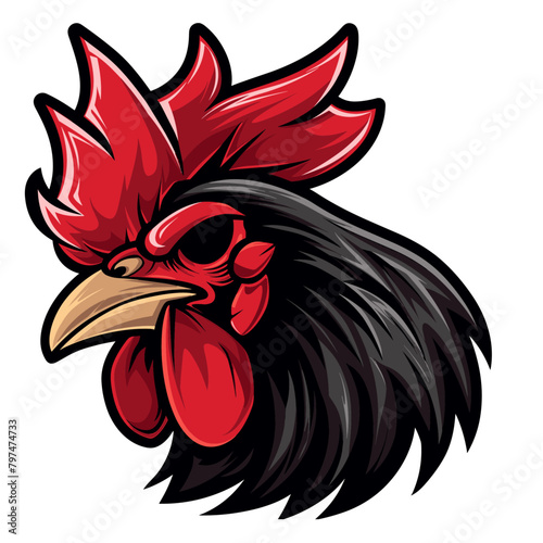 rooster's head in profile, its sharp eye and prominent beak suggesting vigilance and a watchful nature