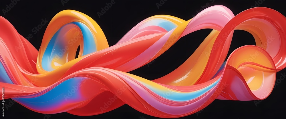 Colorful fluid background wallpaper, wavy abstract, futuristic and modern. Isolated object.