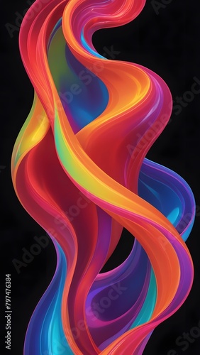 Colorful fluid background wallpaper, wavy abstract, futuristic and modern. Isolated object.