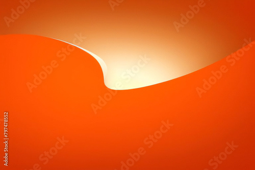 Contraste padrão de ondas curvas laranja e branco. Fundo ondulado corporativo abstrato com círculos. Design de banner vetorial