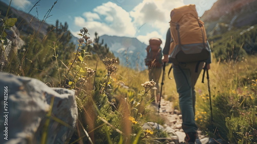 Symbol picture for hiking in the mountains