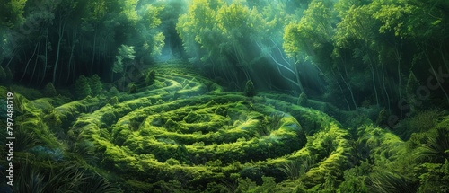 Lost in the labyrinth of verdant splendor, a sense of wonderment envelops the beholder, as reality blurs with imagination photo